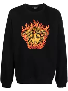 Versace футболка с вышивкой Medusa, черный