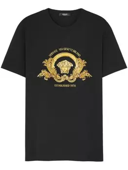 Versace футболка с вышивкой Medusa, черный