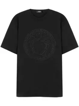 Versace футболка с вышивкой Medusa, черный