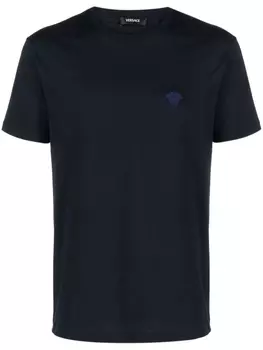 Versace футболка с вышивкой Medusa, синий