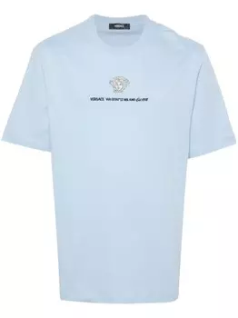 Versace футболка с вышивкой Medusa, синий