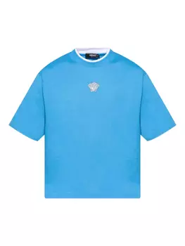 Versace футболка с вышивкой Medusa, синий