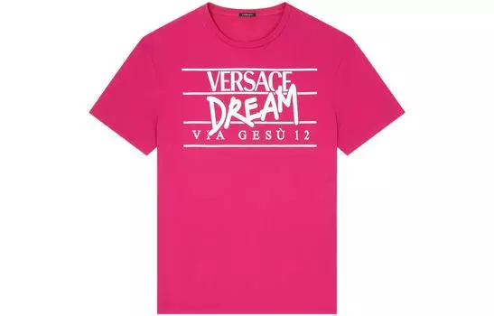 VERSACE Футболка женская розово-красные