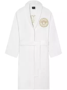 Versace халат с декором Medusa, белый