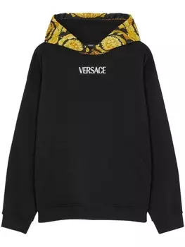 Versace худи с принтом Barocco, черный