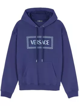 Versace худи с вышитым логотипом 90s Vintage, синий