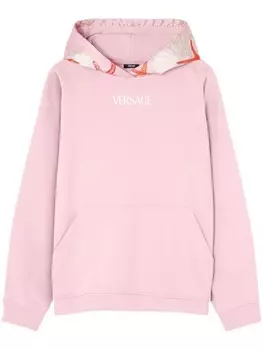 Versace худи с вышитым логотипом, розовый