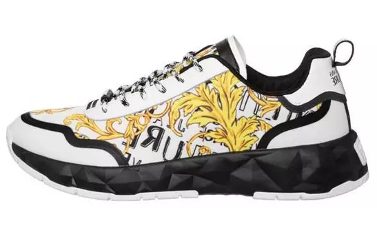 VERSACE JEANS Atom Low 'Baroque Print - White Gold'