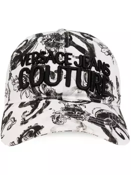 Versace Jeans Couture бейсболка с вышитым логотипом, белый