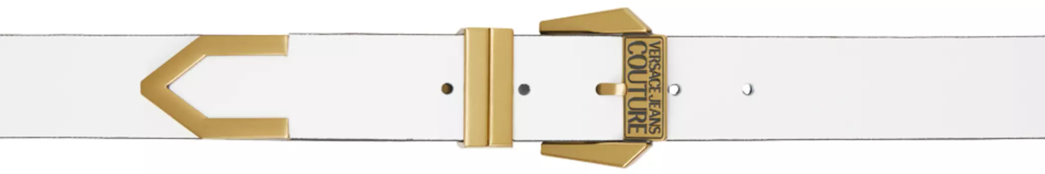 Versace Jeans Couture Белый эмалированный ремень