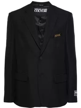 Versace Jeans Couture блейзер с аппликацией логотипа, черный