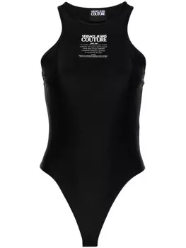 Versace Jeans Couture боди Warrant Logo с вырезом халтер, черный
