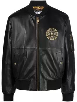 Versace Jeans Couture бомбер с декором V-Emblem, черный
