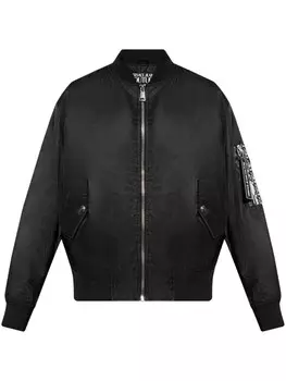 Versace Jeans Couture бомбер в полоску, черный