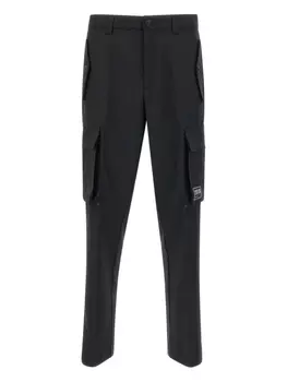 Versace Jeans Couture брюки с логотипом и нашивкой, черный