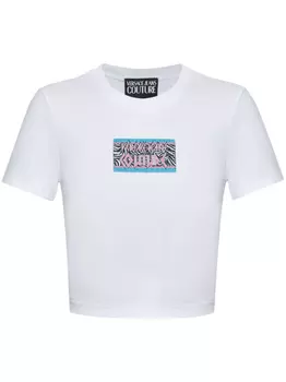 Versace Jeans Couture декорированная футболка, белый