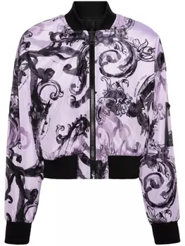 Versace Jeans Couture двусторонний бомбер Watercolour Couture, фиолетовый