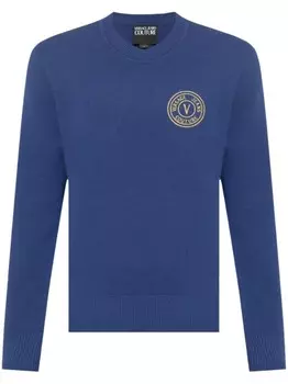 Versace Jeans Couture джемпер с аппликацией логотипа, синий