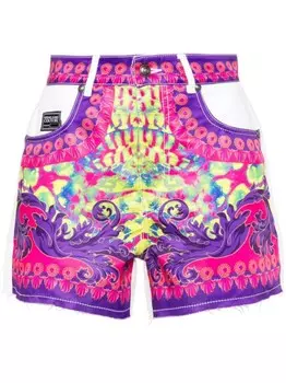 Versace Jeans Couture джинсовые шорты с логотипом, белый