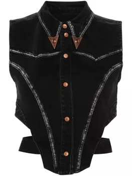 Versace Jeans Couture джинсовый топ-корсет, черный