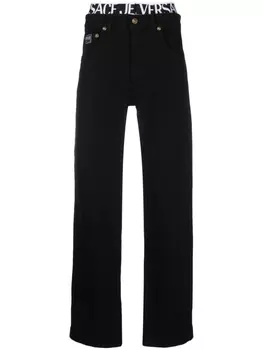 Versace Jeans Couture джинсы прямого кроя с логотипом, черный