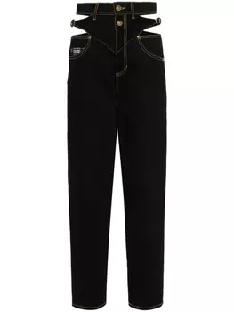 Versace Jeans Couture джинсы прямого кроя с логотипом, черный