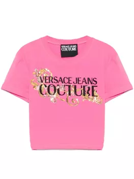 Versace Jeans Couture футболка Crystal Outline Barocco, розовый
