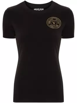 Versace Jeans Couture футболка из джерси с логотипом V-Emblem, черный