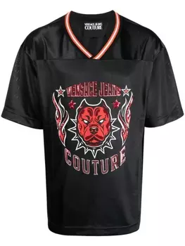 Versace Jeans Couture футболка из джерси с логотипом Basketball, черный