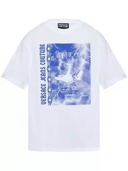 Versace Jeans Couture футболка из хлопка с графическим принтом, белый