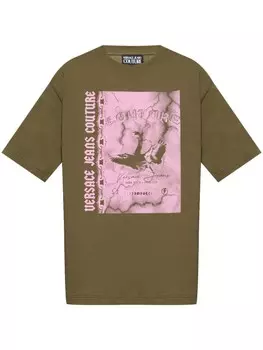 Versace Jeans Couture футболка с графическим принтом, зеленый