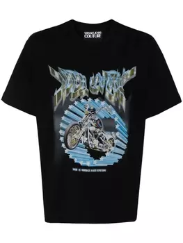 Versace Jeans Couture футболка с графичным принтом, черный