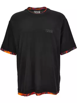 Versace Jeans Couture футболка с контрастной отделкой, черный