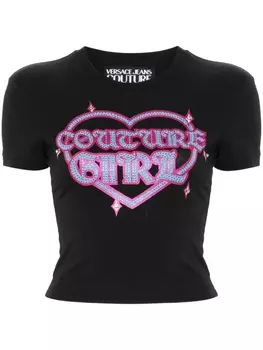 Versace Jeans Couture футболка с логотипом, черный