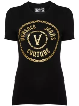 Versace Jeans Couture футболка с логотипом, черный