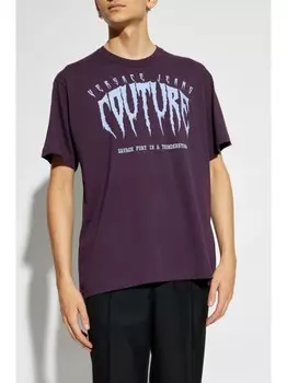 Versace Jeans Couture футболка с логотипом, фиолетовый