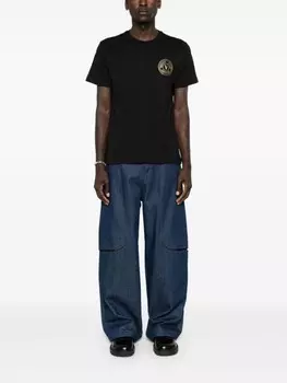 Versace Jeans Couture футболка с логотипом V-Emblem, черный