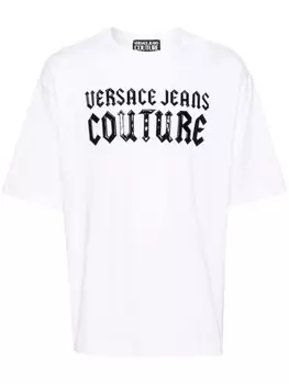 Versace Jeans Couture футболка с тисненым логотипом, белый