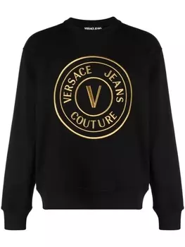 Versace Jeans Couture футболка с вышивкой V-Emblem, черный