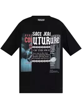 Versace Jeans Couture футболка свободного кроя с логотипом, черный