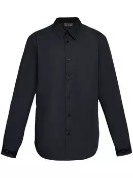 Versace Jeans Couture хлопковая рубашка с аппликацией логотипа, черный