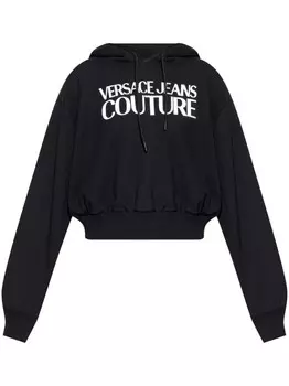 Versace Jeans Couture хлопковая толстовка с логотипом, черный
