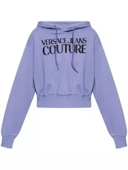 Versace Jeans Couture хлопковая толстовка с логотипом, фиолетовый