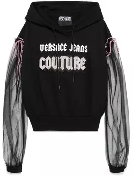 Versace Jeans Couture худи с декорированным логотипом Gothic Logo, черный