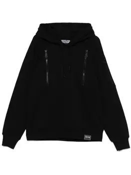 Versace Jeans Couture худи с нашивкой-логотипом, черный