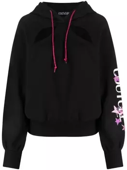 Versace Jeans Couture худи с вырезом и логотипом, черный