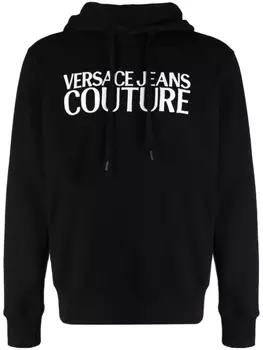 Versace Jeans Couture худи с вышитым логотипом, черный