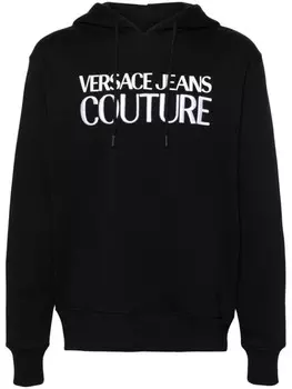 Versace Jeans Couture худи с вышитым логотипом, черный
