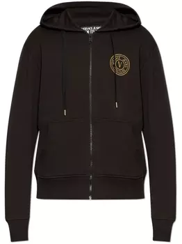 Versace Jeans Couture худи с вышитым логотипом, черный