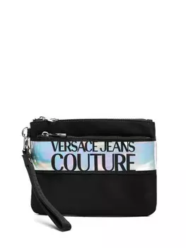 Versace Jeans Couture клатч на молнии с логотипом, черный